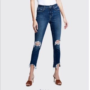 L'AGENCE High Line Destroyed High-Rise Straight Jeans
